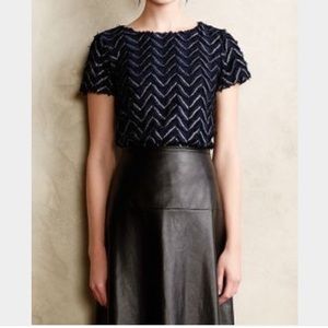 Anthropologie M Plume Point Tee Weston Wear EUC!